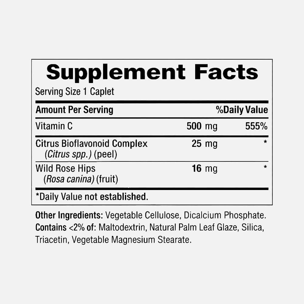 Vitamin C 500mg with Rose Hips - 250 Caplets