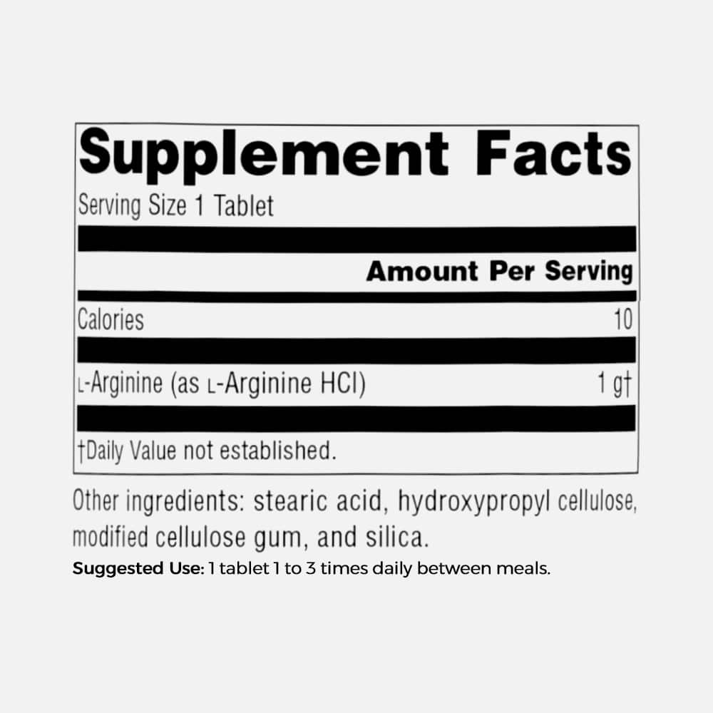 L-Arginine Free Form 1000mg - 200 Tablets