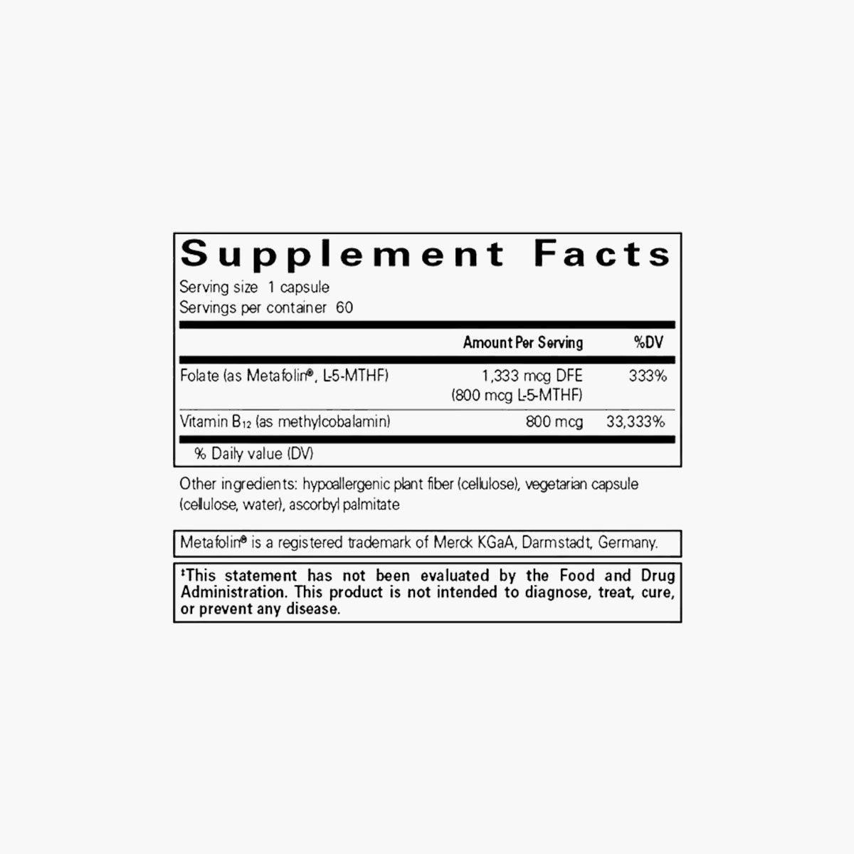 Vitamin B12 & Folate (Metafolin)