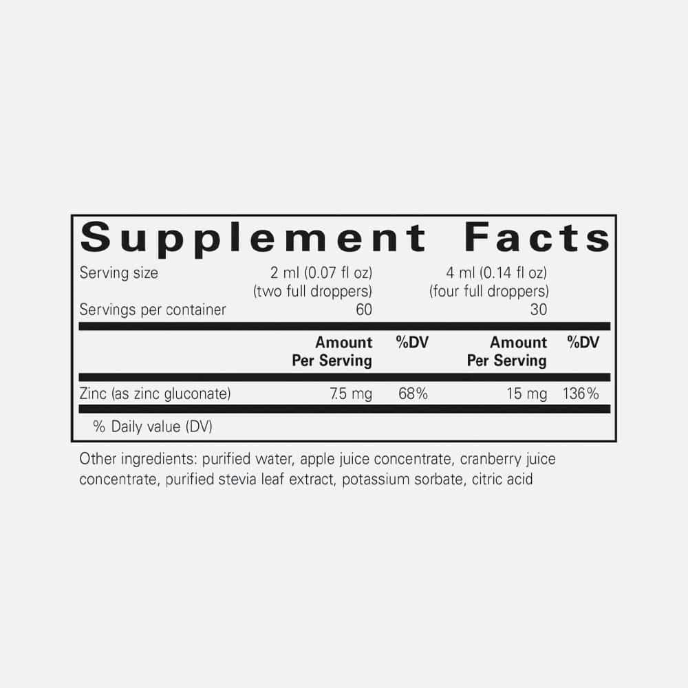 Zinc Gluconate 15mg - 4 fl oz Liquid