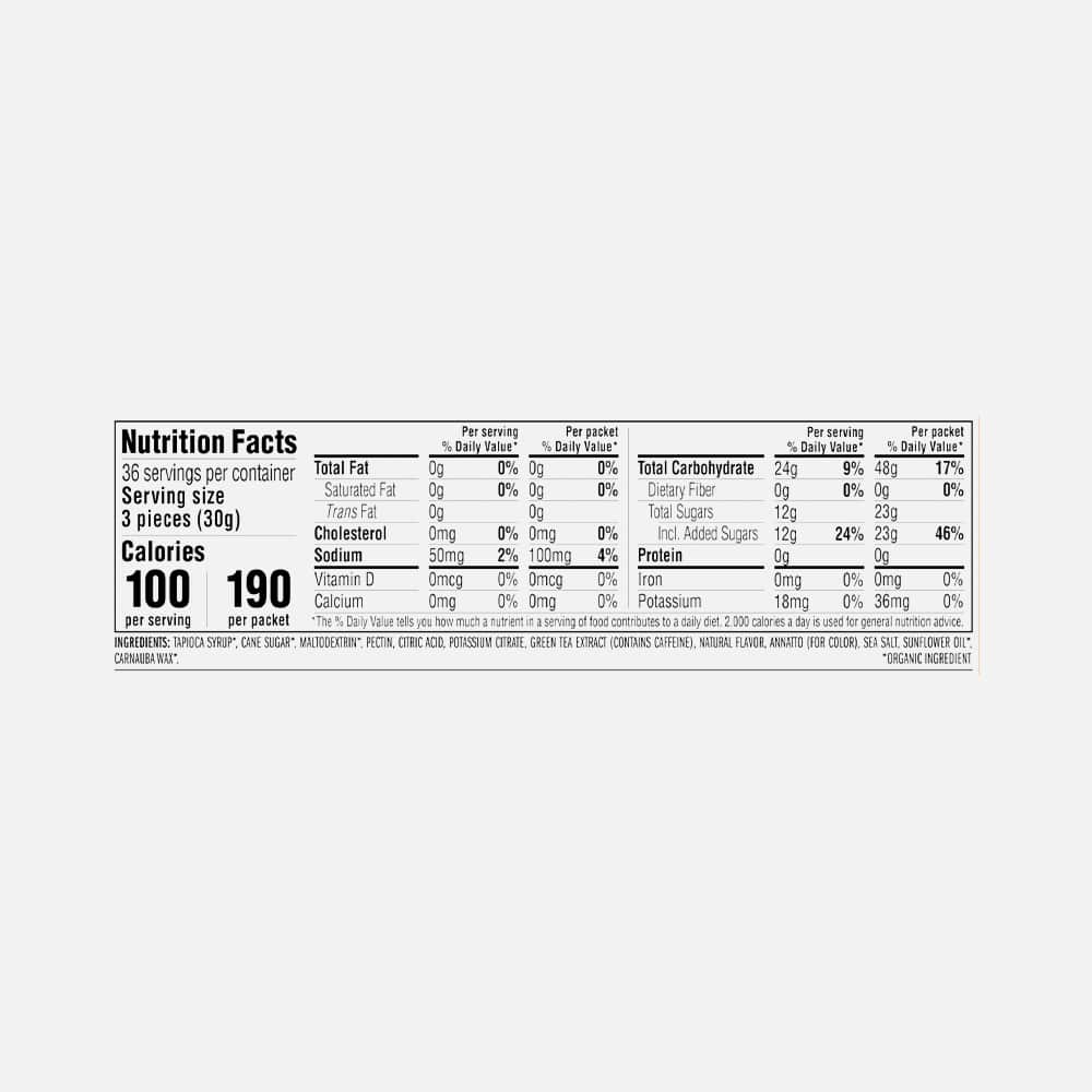CLIF BLOKS Orange with Caffeine - 18 packets Energy Chews