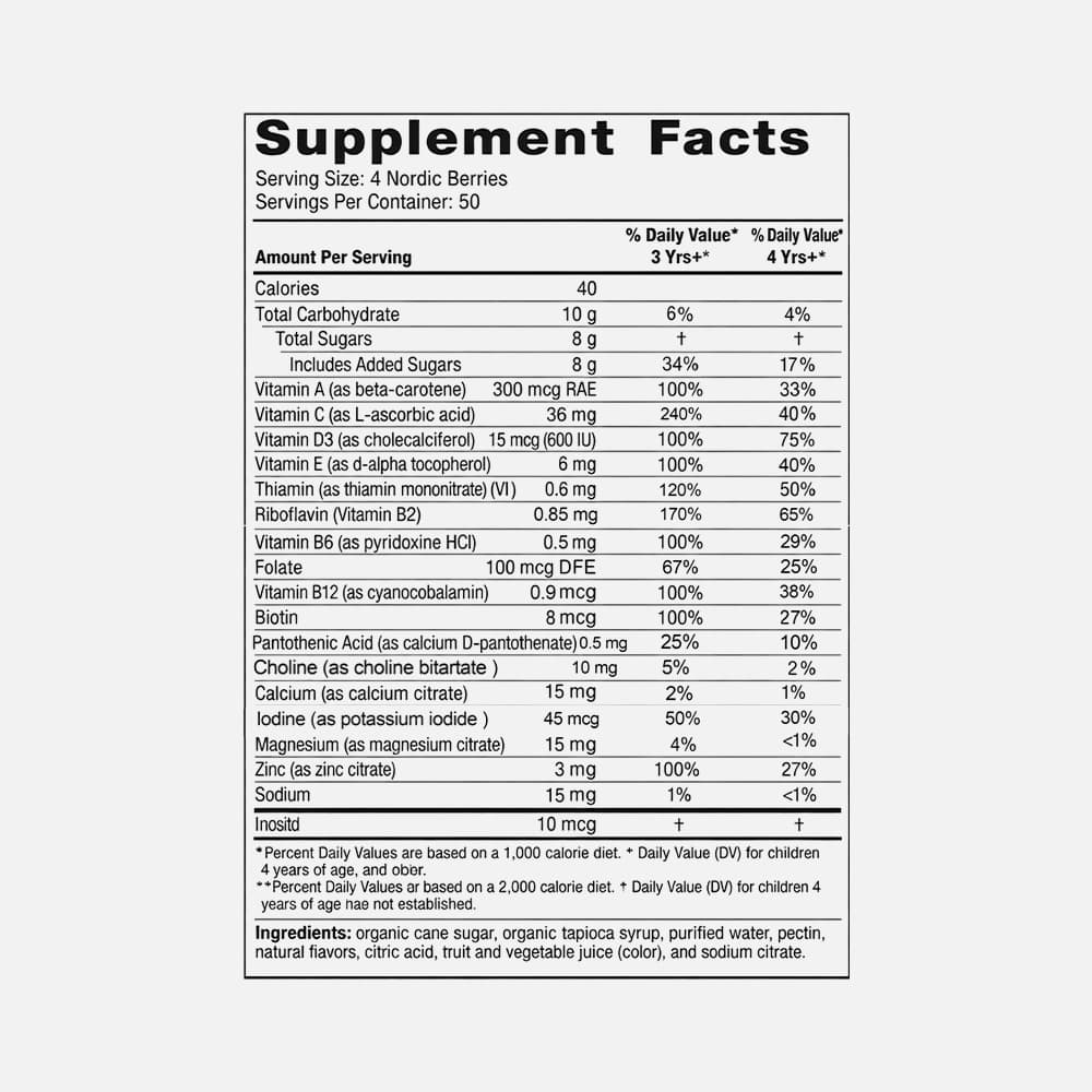 Nordic Berries Kids Multivitamin - 200 Gummies