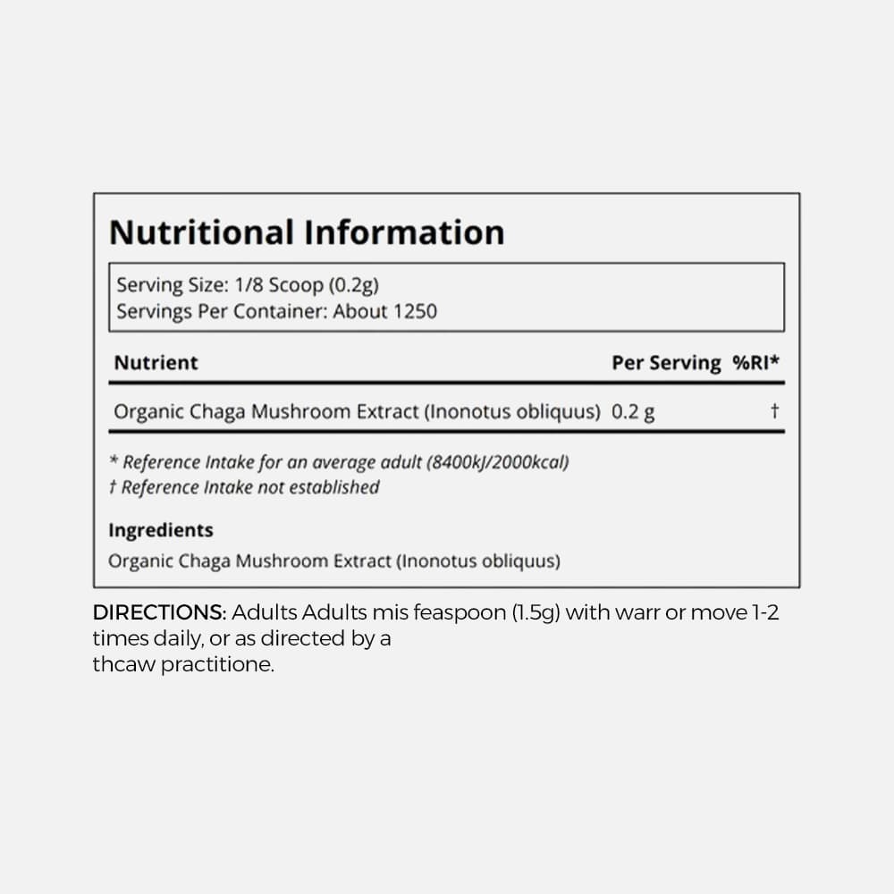Wild Chaga Mushroom Extract 1500mg - 33 Servings Powder