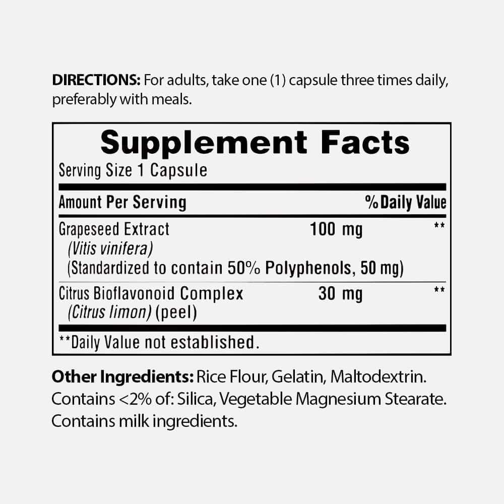 Grapeseed Extract 100mg - 200 Rapid Release Capsules