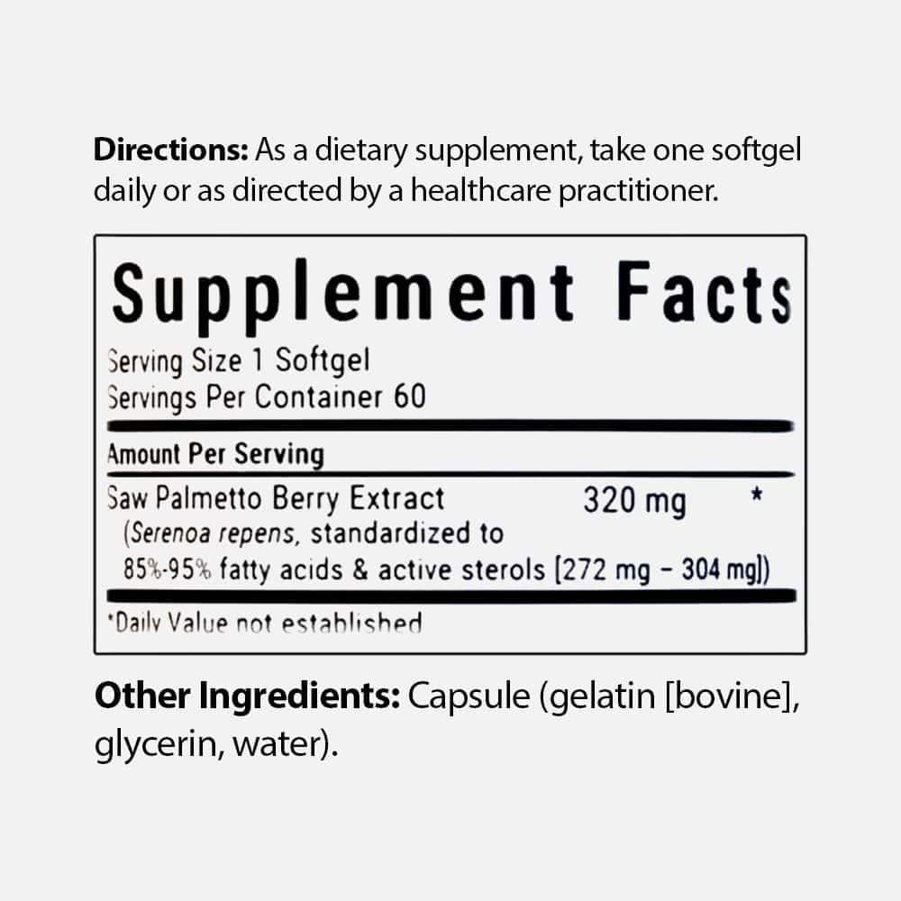Saw Palmetto Berry Extract 320mg - 60 Softgels