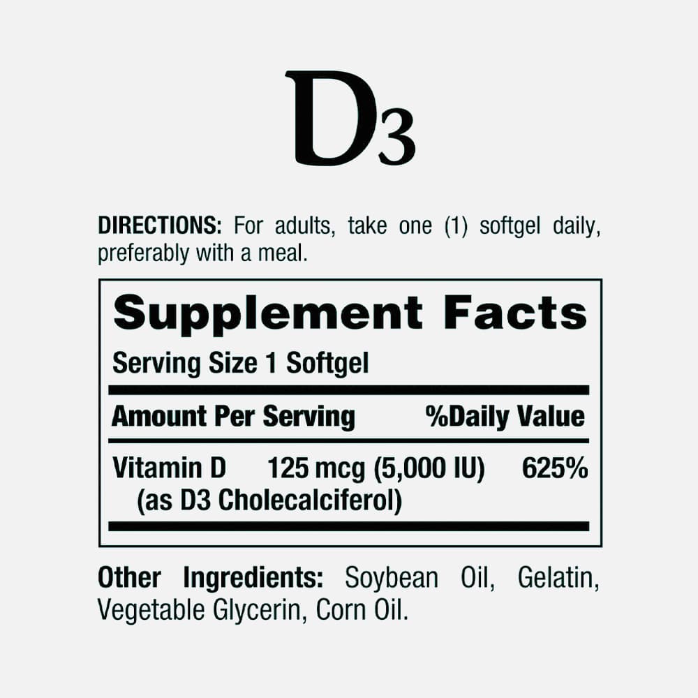 Vitamin D3 5000 IU - 240 Softgels