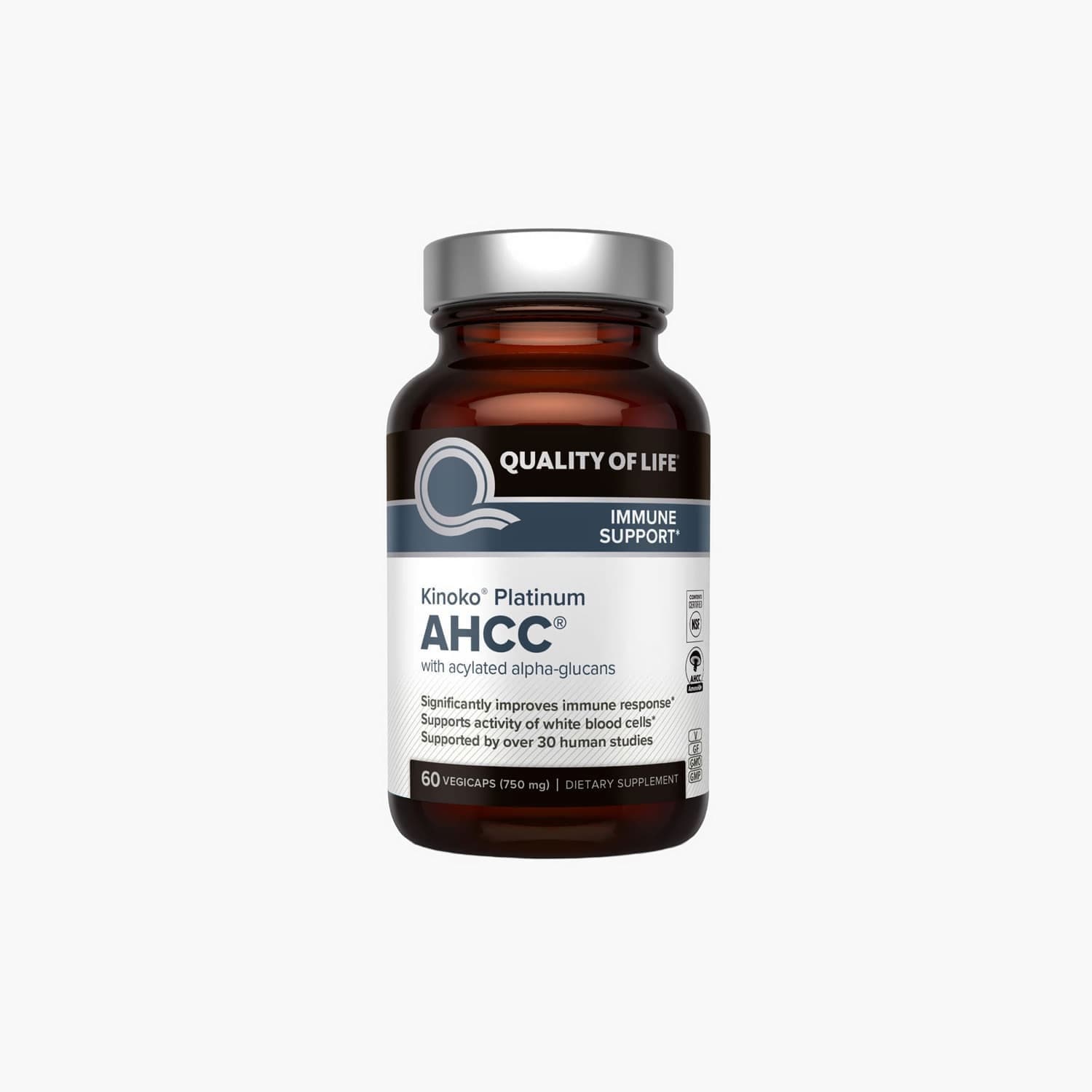 Quality of Life - AHCC Kinoko Platinum 750mg - 60 Capsules