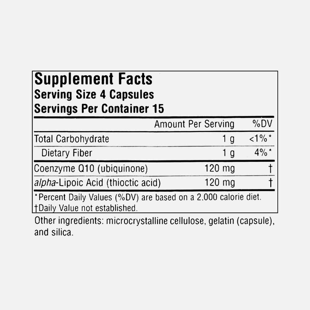 Coenzyme Q10 & Lipoic Acid 30mg/30mg - 60 Capsules