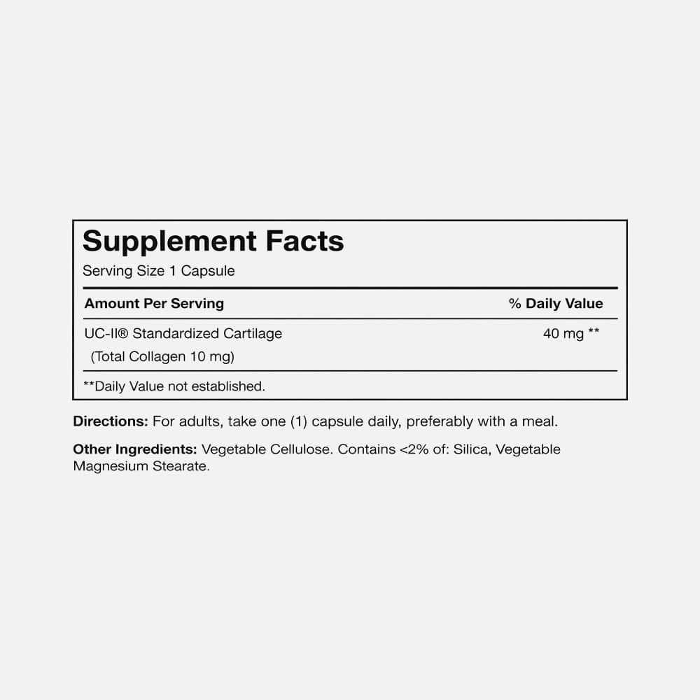 UC-II Undenatured Type II Collagen 40mg - 30 Capsules