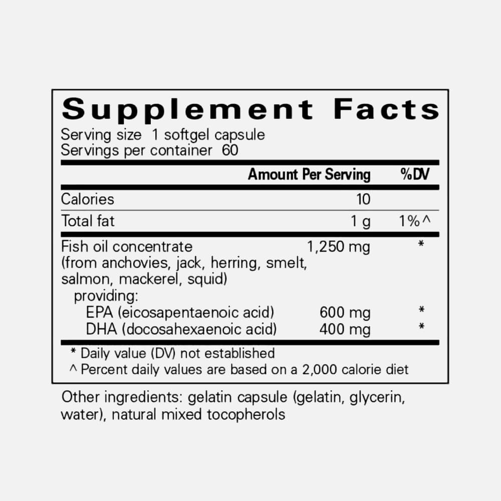 O.N.E. Omega Fish Oil 1000mg - 60 Softgels
