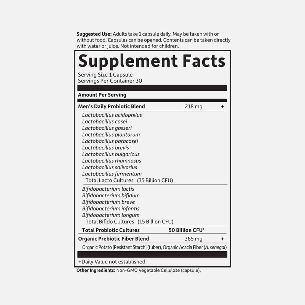 Men's Probiotics 50 Billion CFU - 30 Capsules