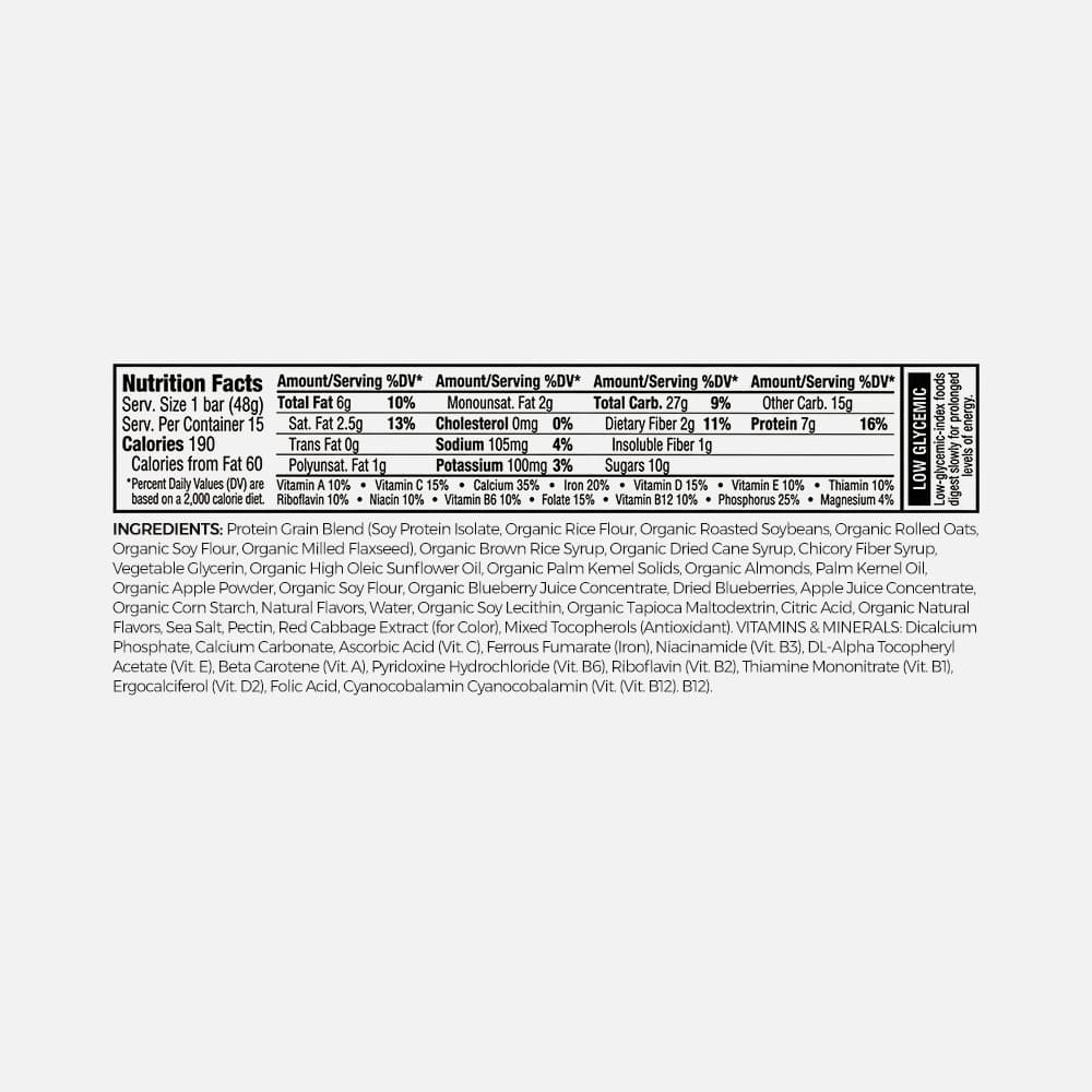 Luna Bar Blueberry Bliss 1.69oz - 15 Bars (70%+ Organic)
