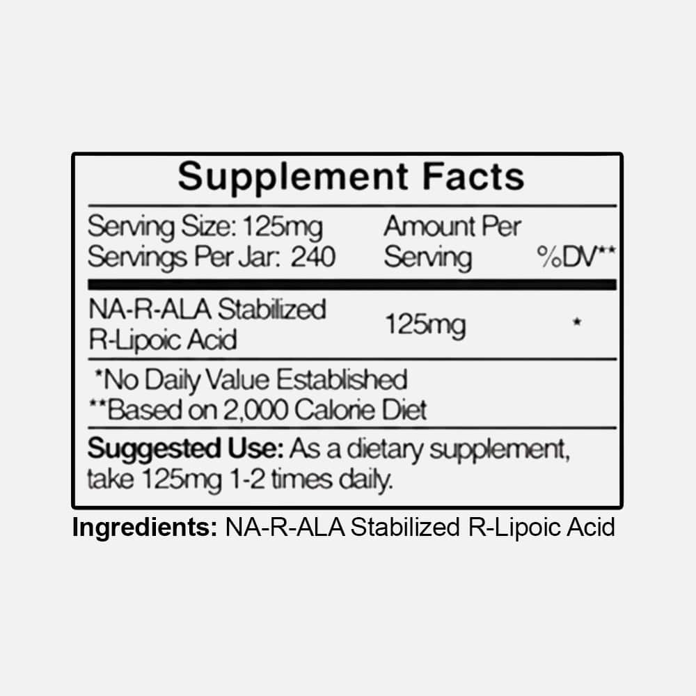 NA-R-ALA Stabilized R-Lipoic Acid 30g - Powder