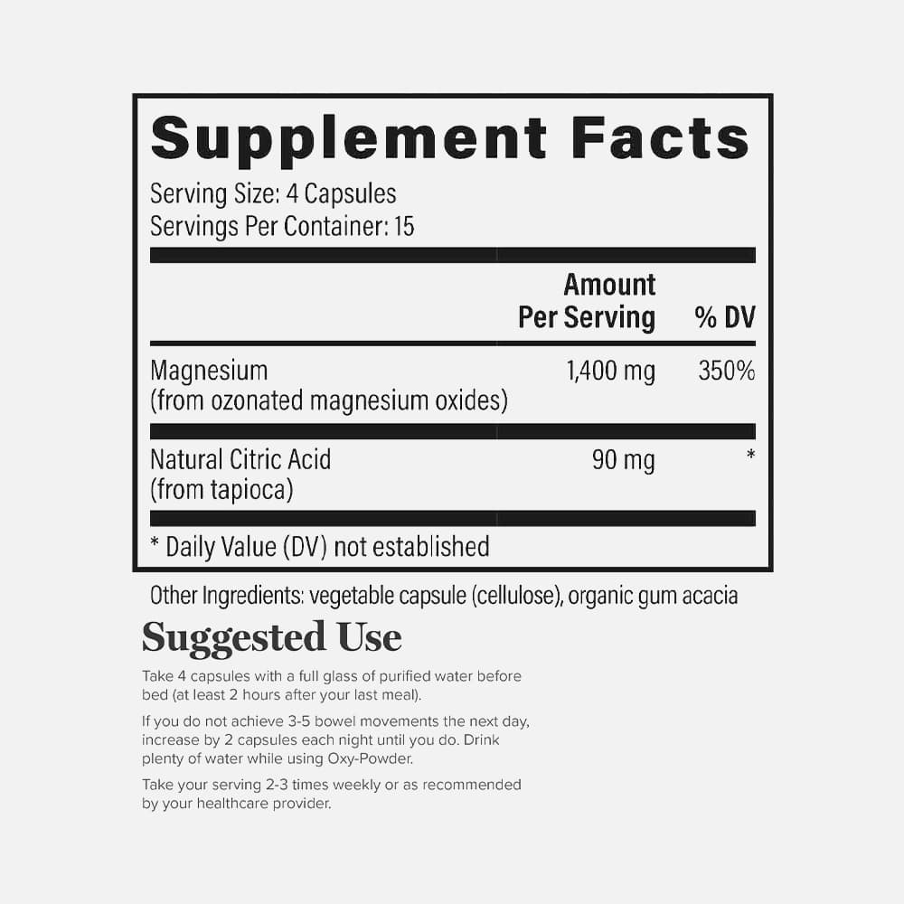 Magnesium Oxide Oxy-Powder 1500mg - 120 Capsules