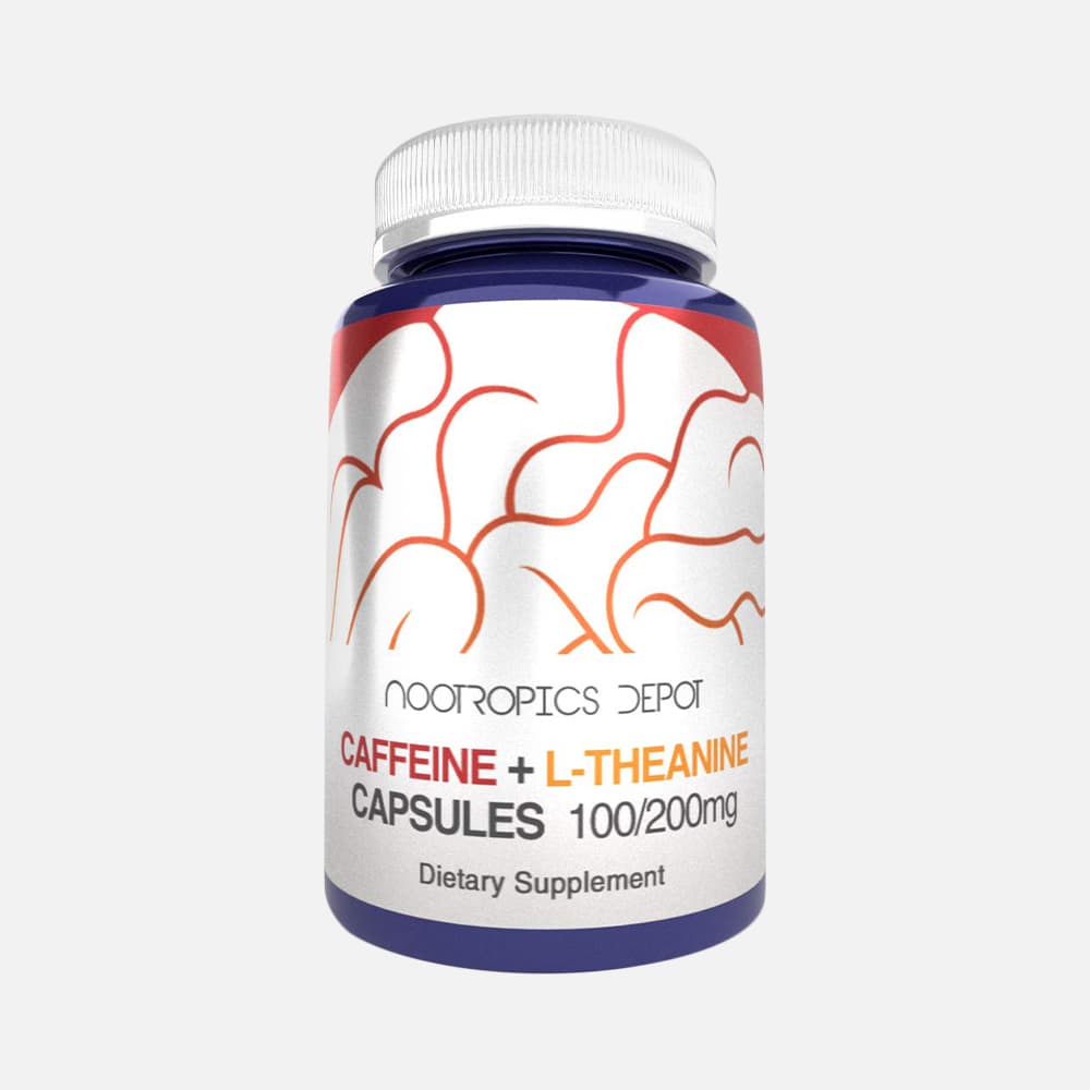 Caffeine 100mg + L-Theanine 200mg - 180 Capsules