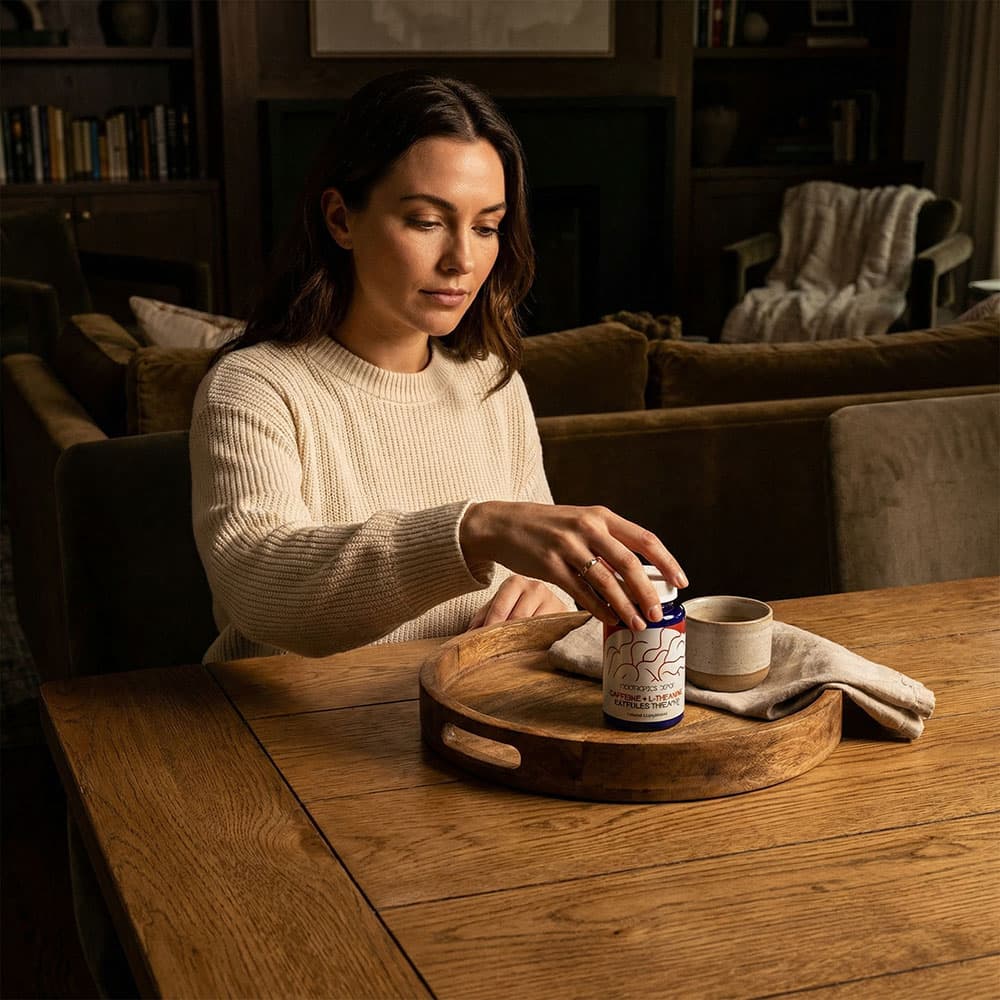 Caffeine 100mg + L-Theanine 200mg - 180 Capsules
