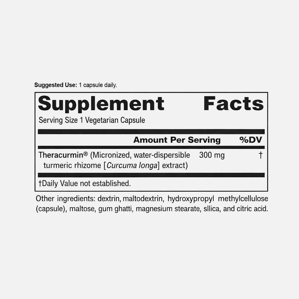 Theracurmin Curcumin 300mg - 60 Vegetarian Capsules