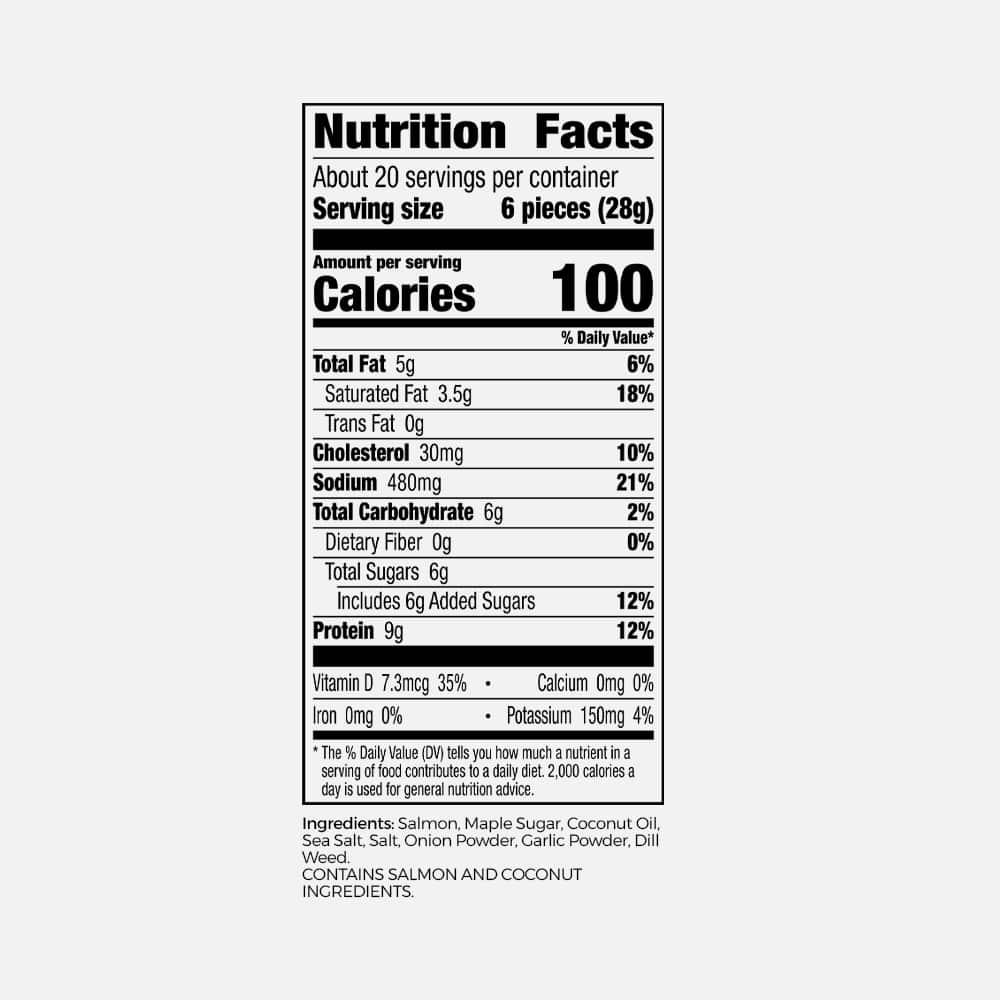 Wild Caught Salmon Bites 8g Protein - 8 x 2.5oz Pouches