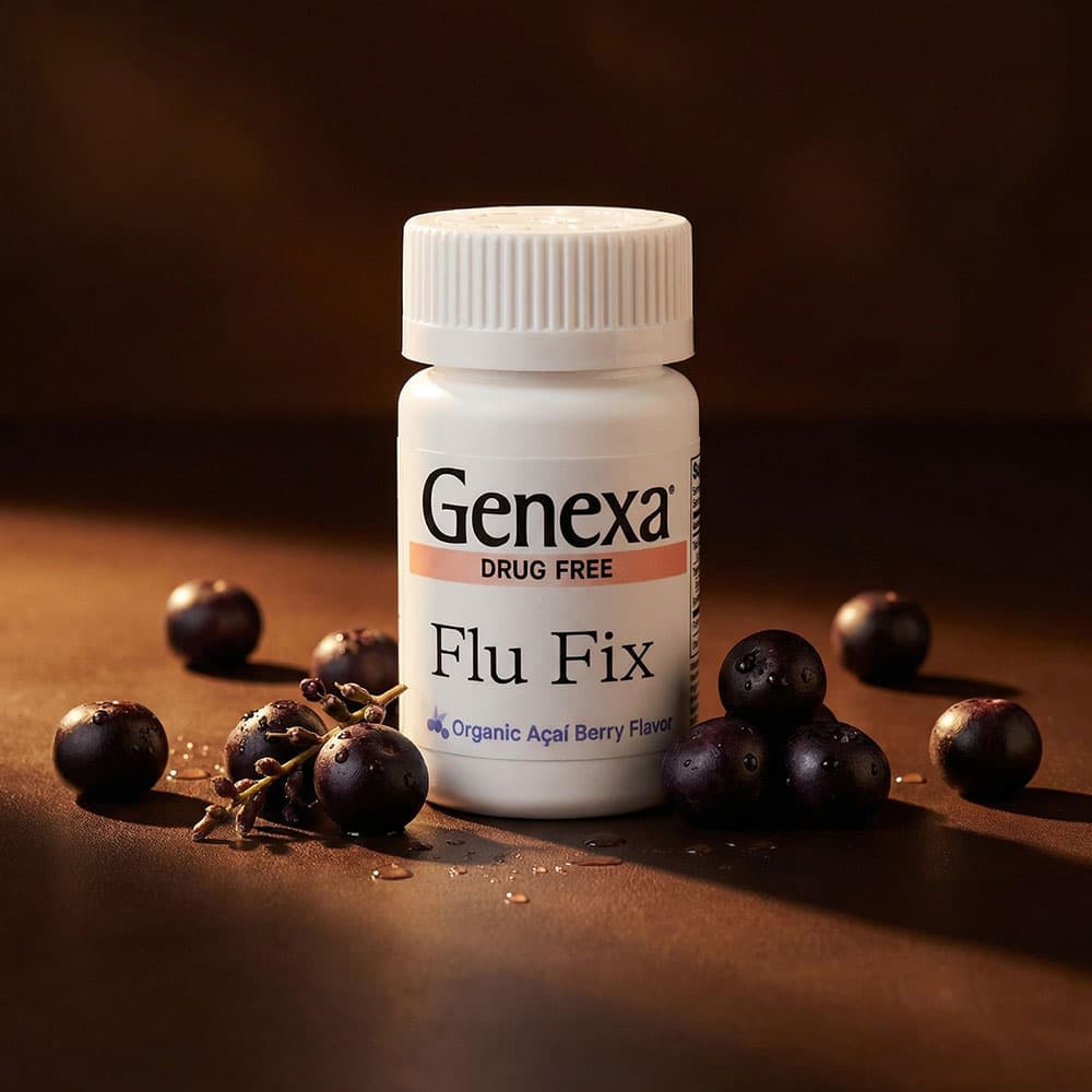 Genexa Flu Fix Homeopathic Remedy - 60 Chewable Tablets