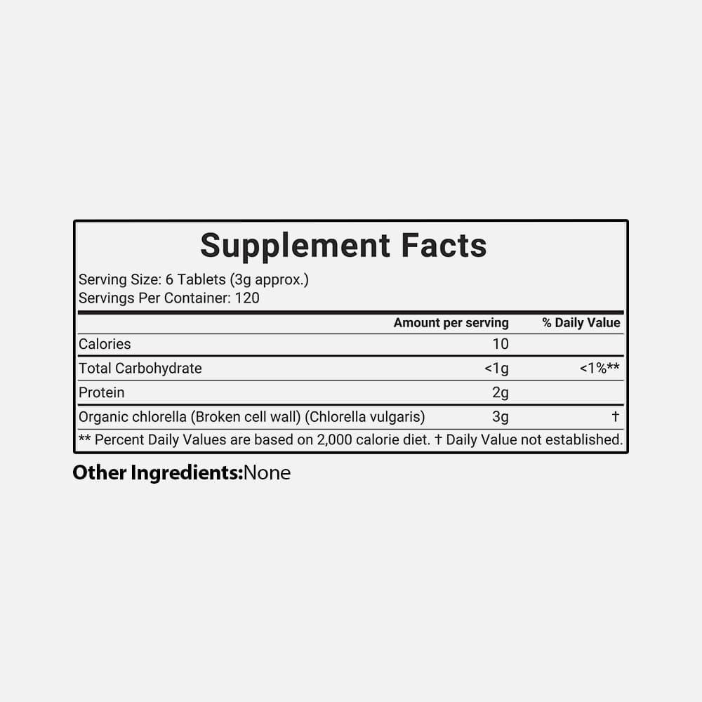 Organic Chlorella 3000mg - 720 Tablets