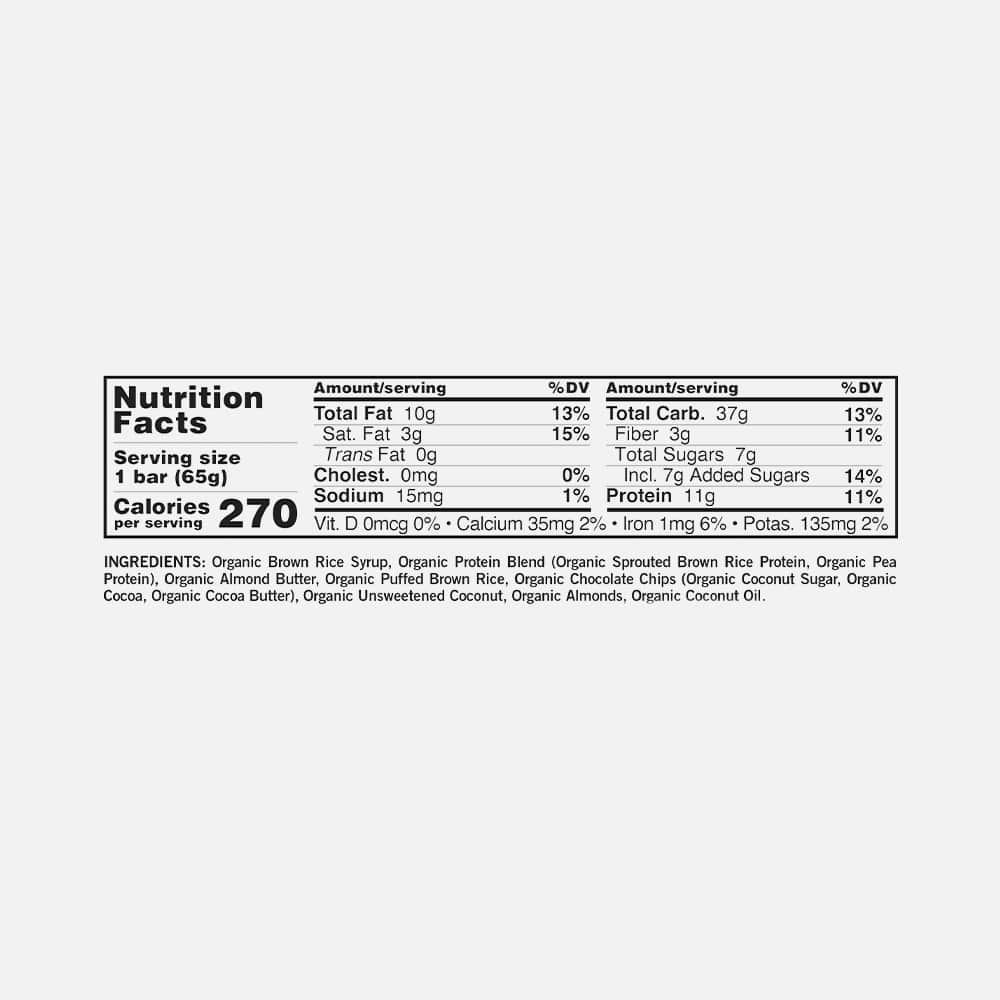 Organic Vegan Protein Bar 11g - 12 Bars (Coconut Almond)