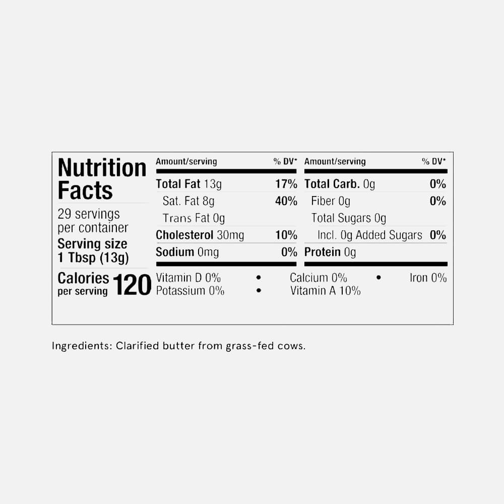 Grass-Fed Ghee 13.5oz - Clarified Butter Fat