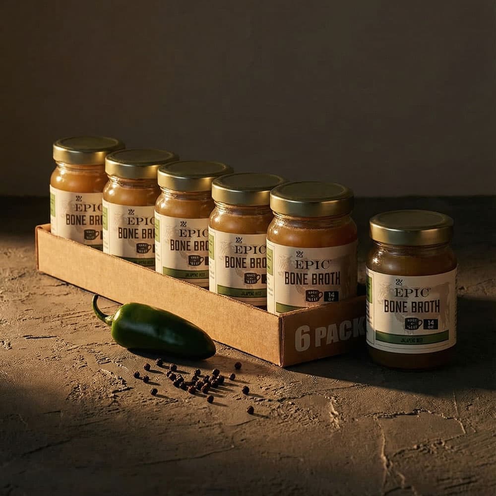 Beef Jalapeno Sea Salt Bone Broth - 14 fl oz (6-Pack)