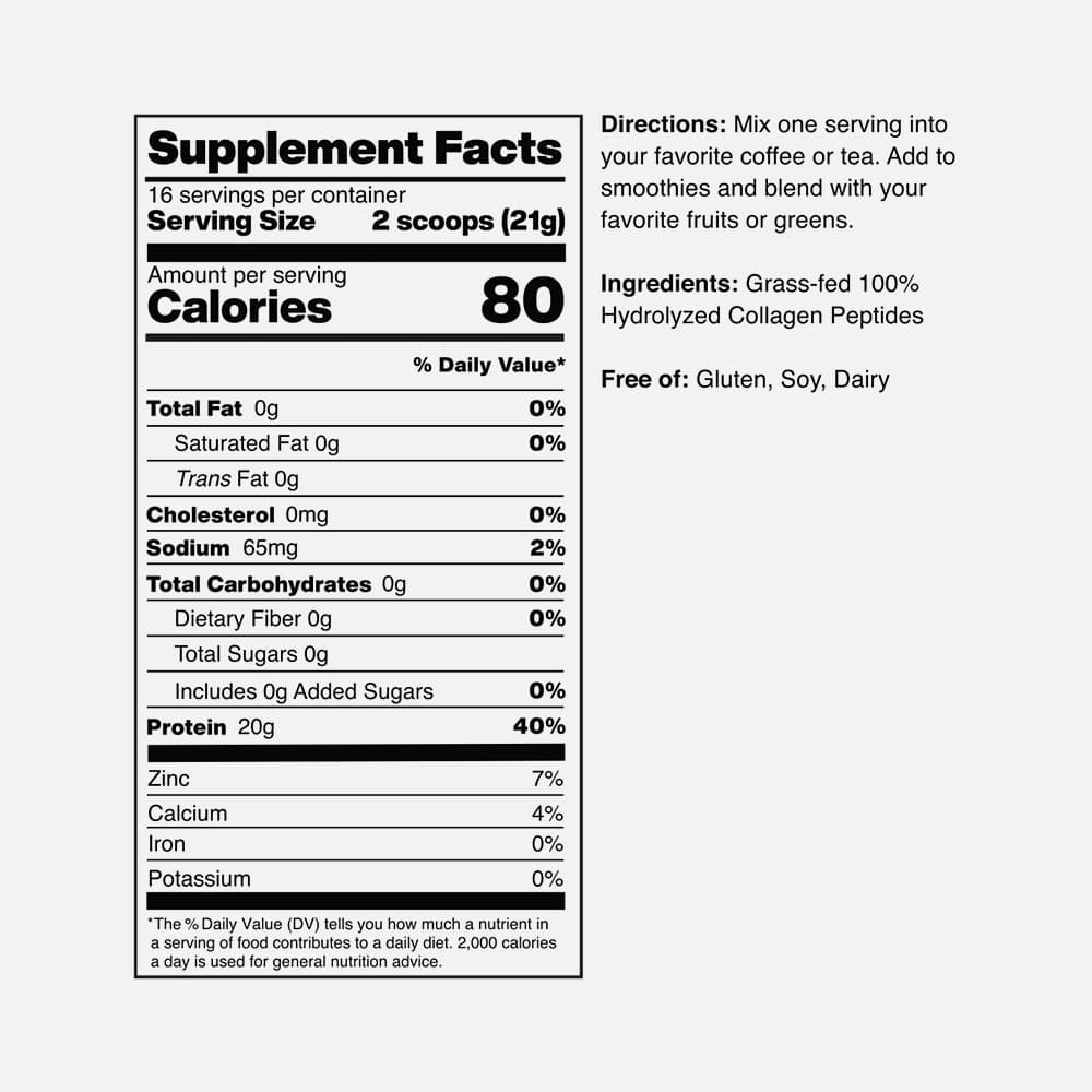 Grass-Fed Collagen Peptides 20g - 12oz Powder