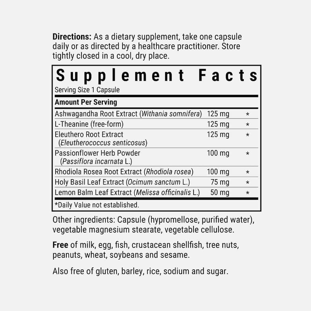 Stress Relief Whole Food Formula - 30 Veg Capsules