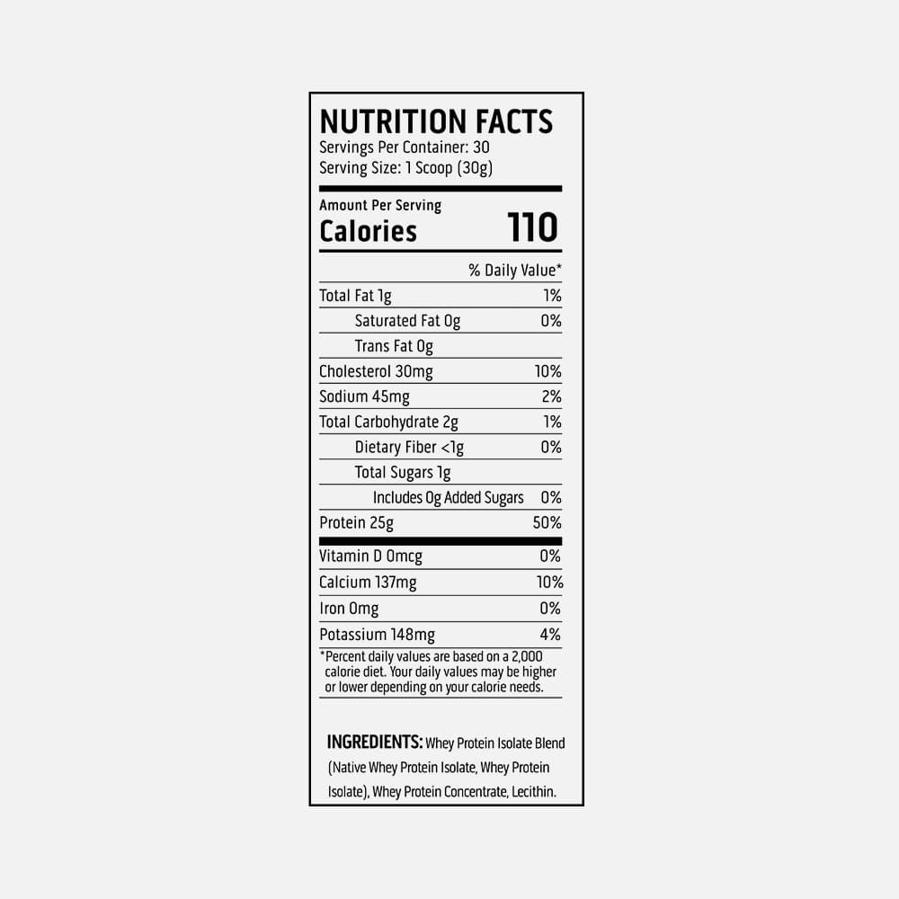Ascent 100% Whey Protein Isolate 25g - 2lb Powder