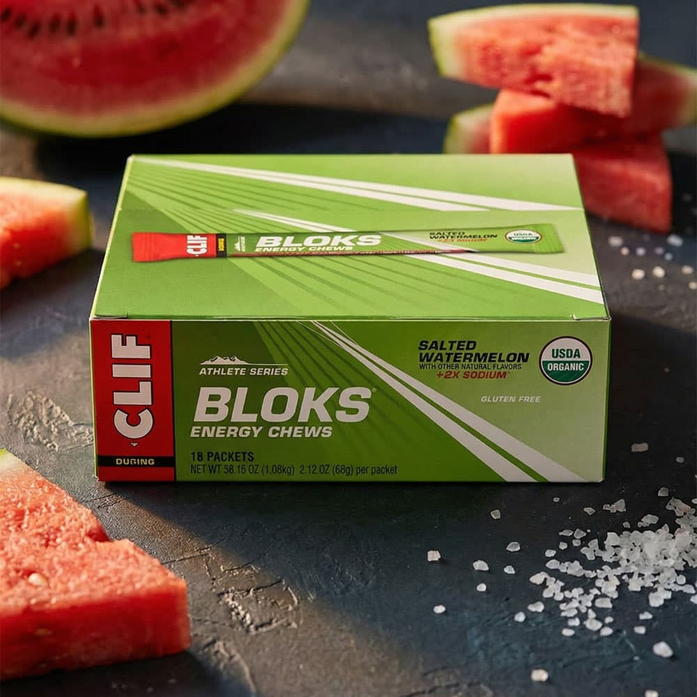 Clif Bloks Energy Chews 24g Carbs - 18 Pack (Salted Watermelon)