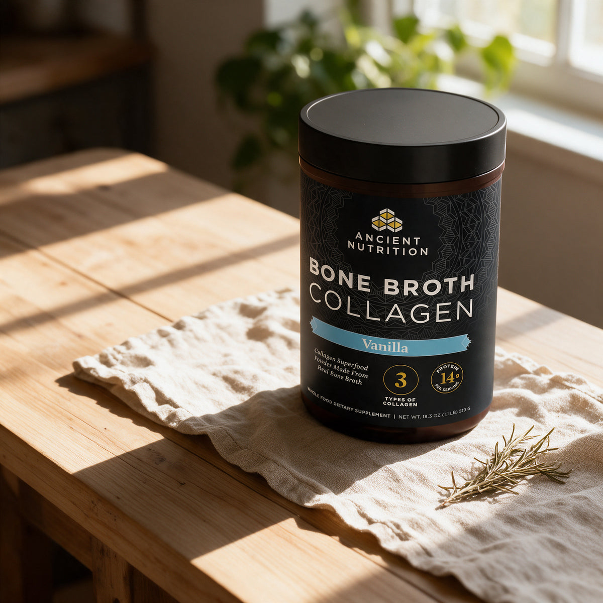 Ancient Nutrition - Bone Broth Collagen - Vanilla - 30 Servings