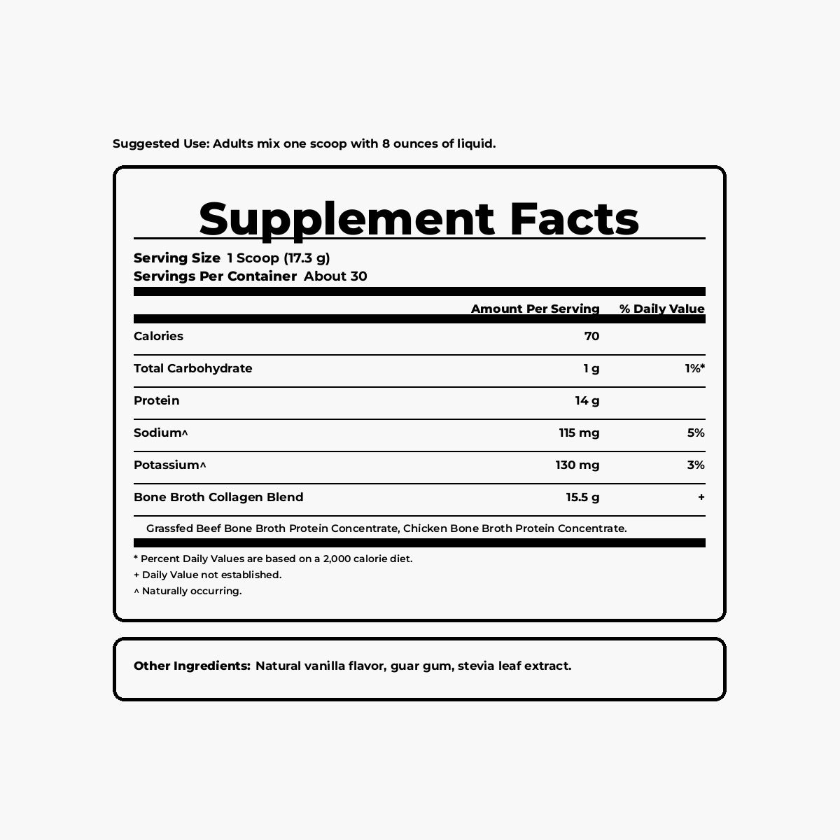Ancient Nutrition - Bone Broth Collagen - Vanilla - 30 Servings