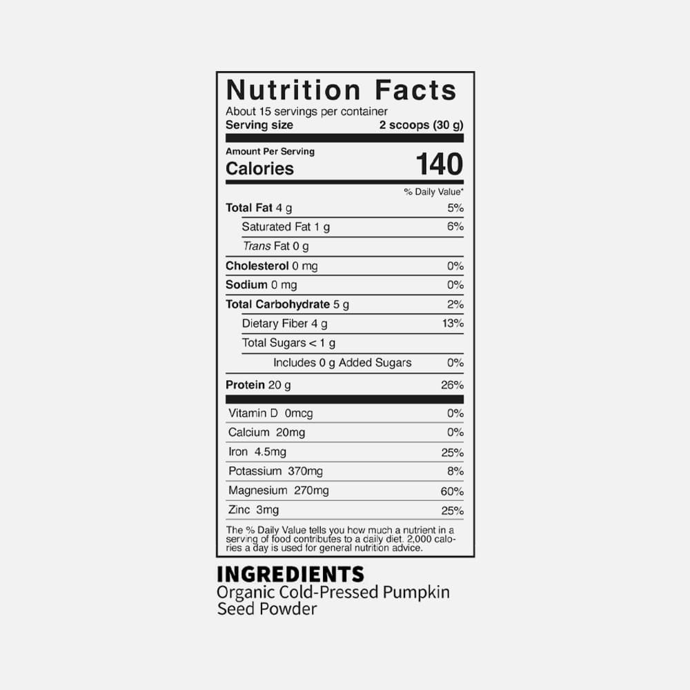 Organic Pumpkin Seed Protein 20g - 15 Servings Powder