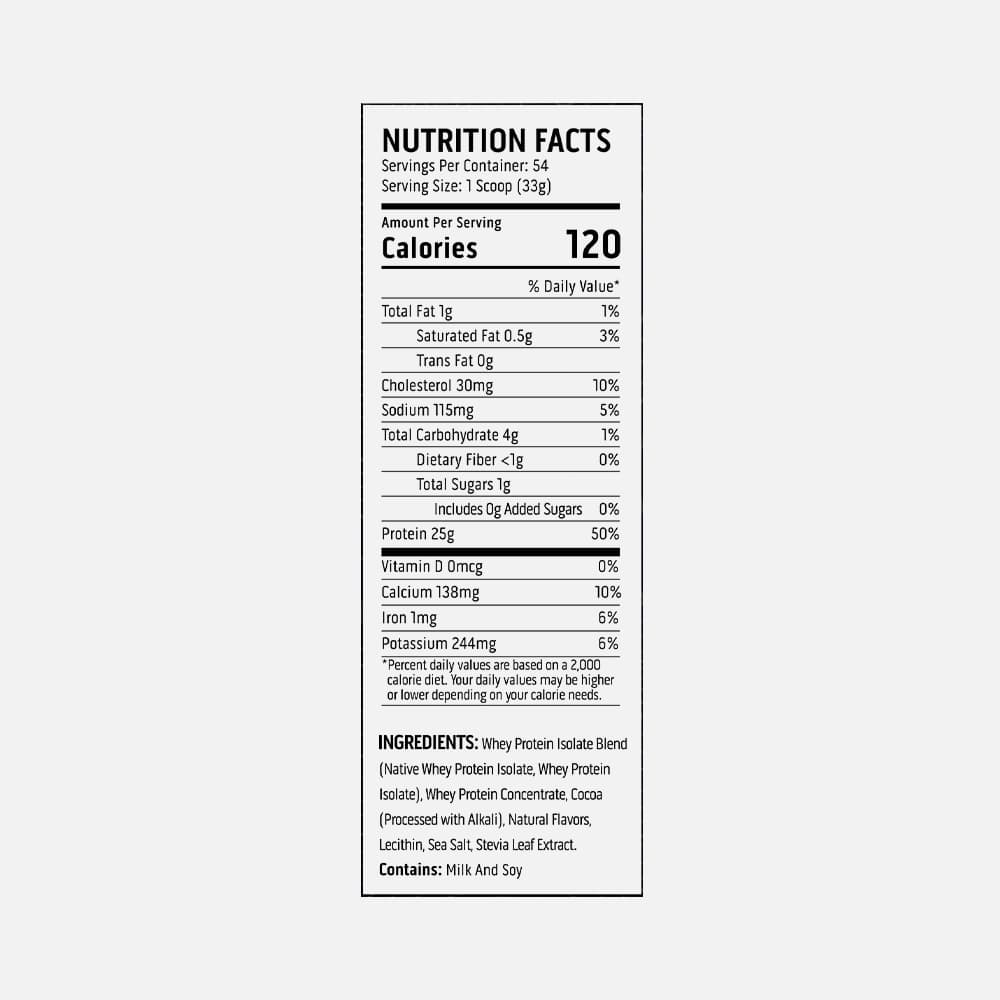 Ascent Native Whey Protein Isolate 25g - 2lb Powder