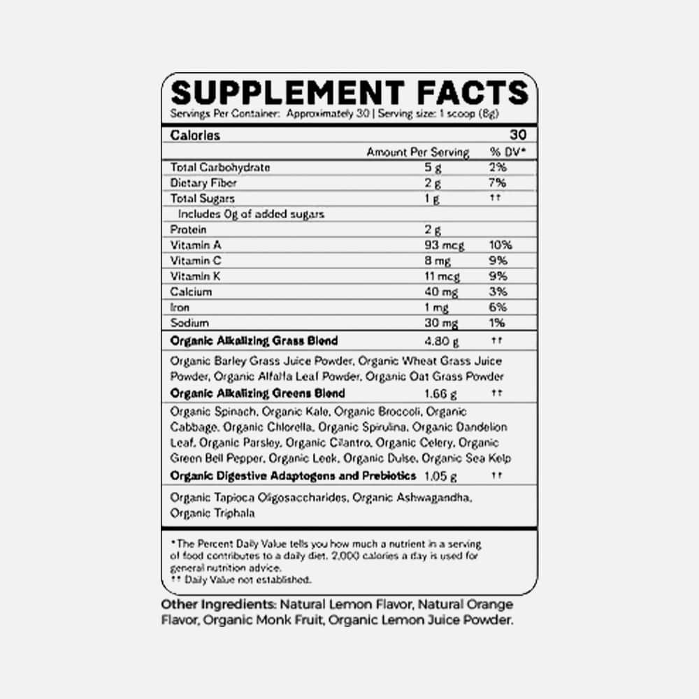 Organic Greens Powder Citrus - 30 Servings
