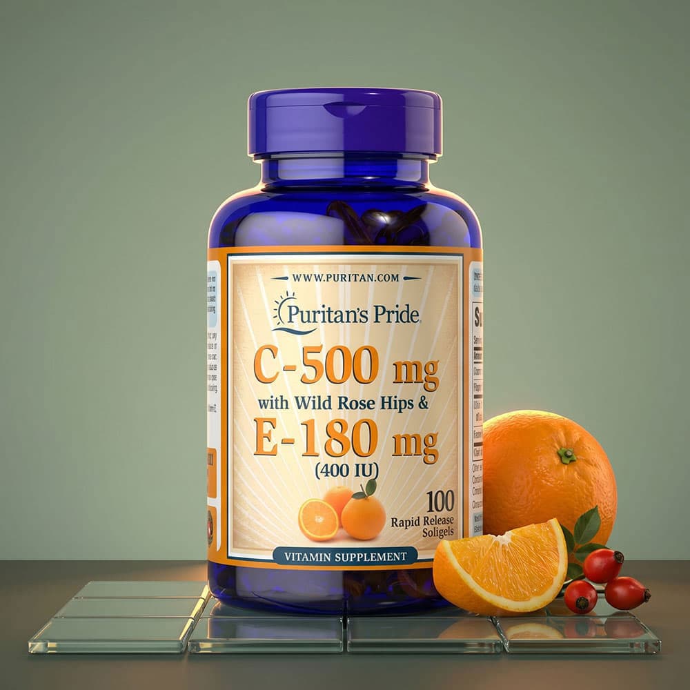 Vitamin C 500mg & Vitamin E 400 IU - 100 Softgels