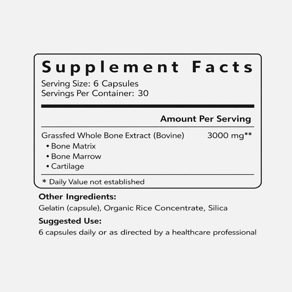 Grass Fed Bone & Marrow Extract - Capsules