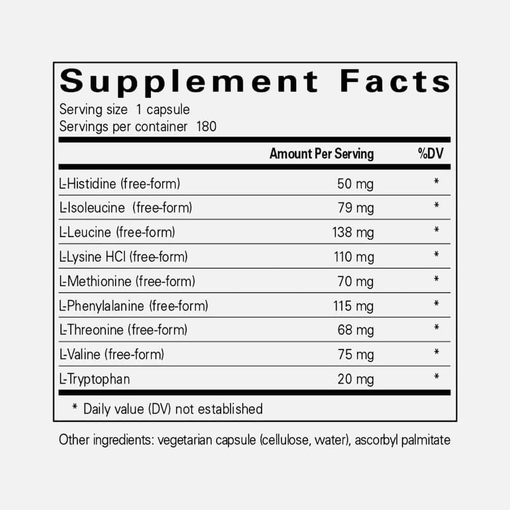 Essential Amino Acids 750mg - 180 Capsules