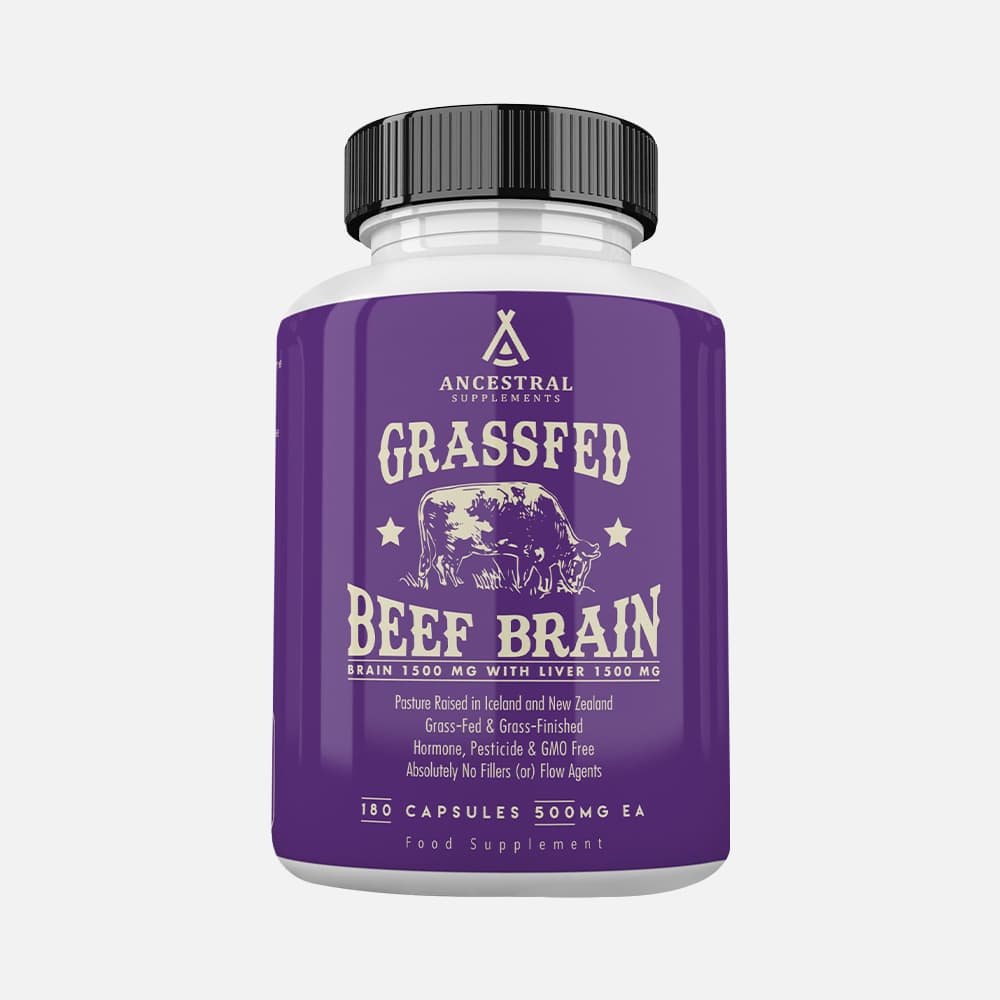 Grass Fed Beef Brain & Liver 500mg - 180 Capsules