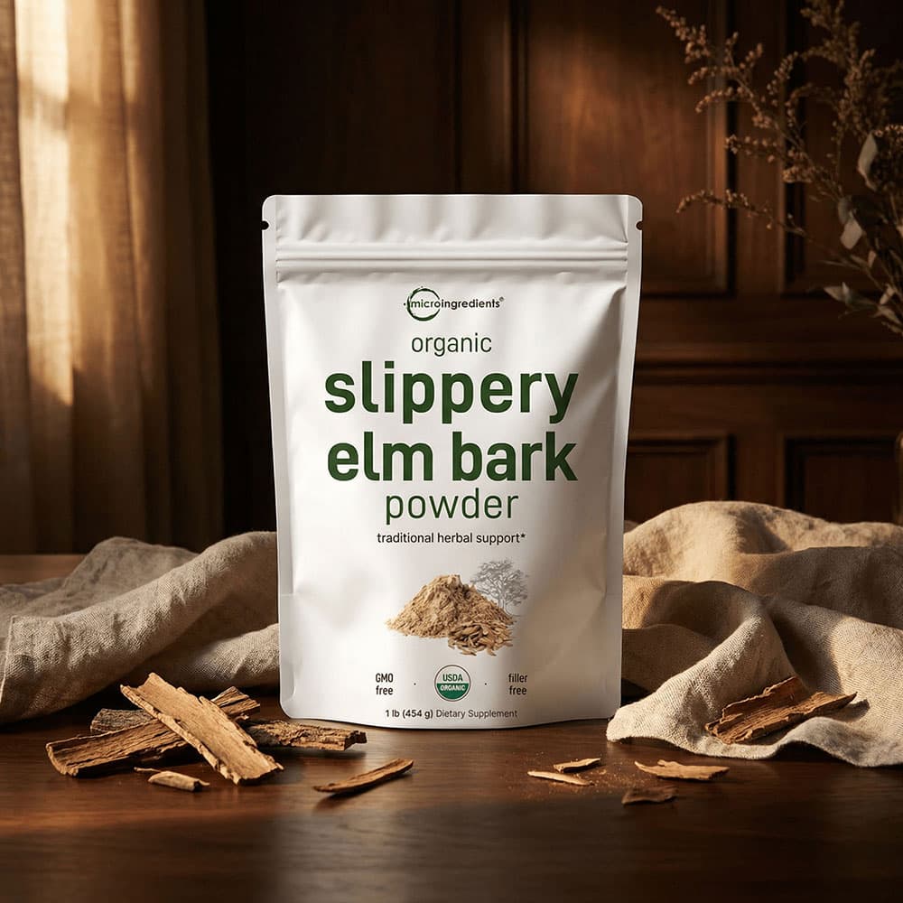 Organic Slippery Elm Bark Powder 1lb - 648 Servings