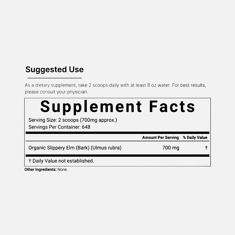 Organic Slippery Elm Bark Powder 1lb - 648 Servings