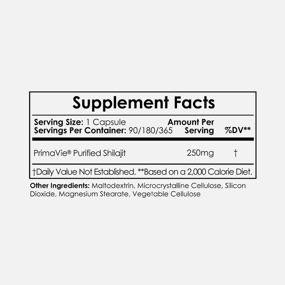 PrimaVie Shilajit 250mg - 30 Capsules