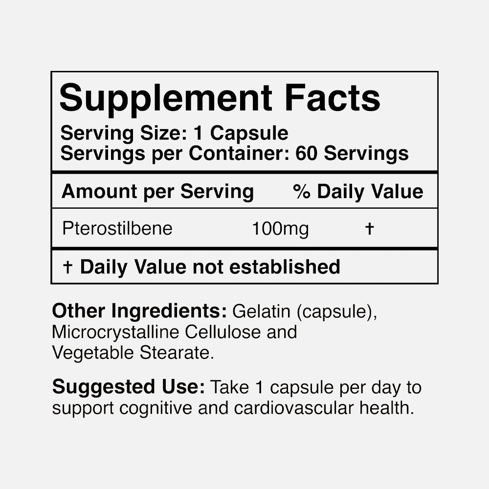 Pterostilbene 100mg - 60 Capsules