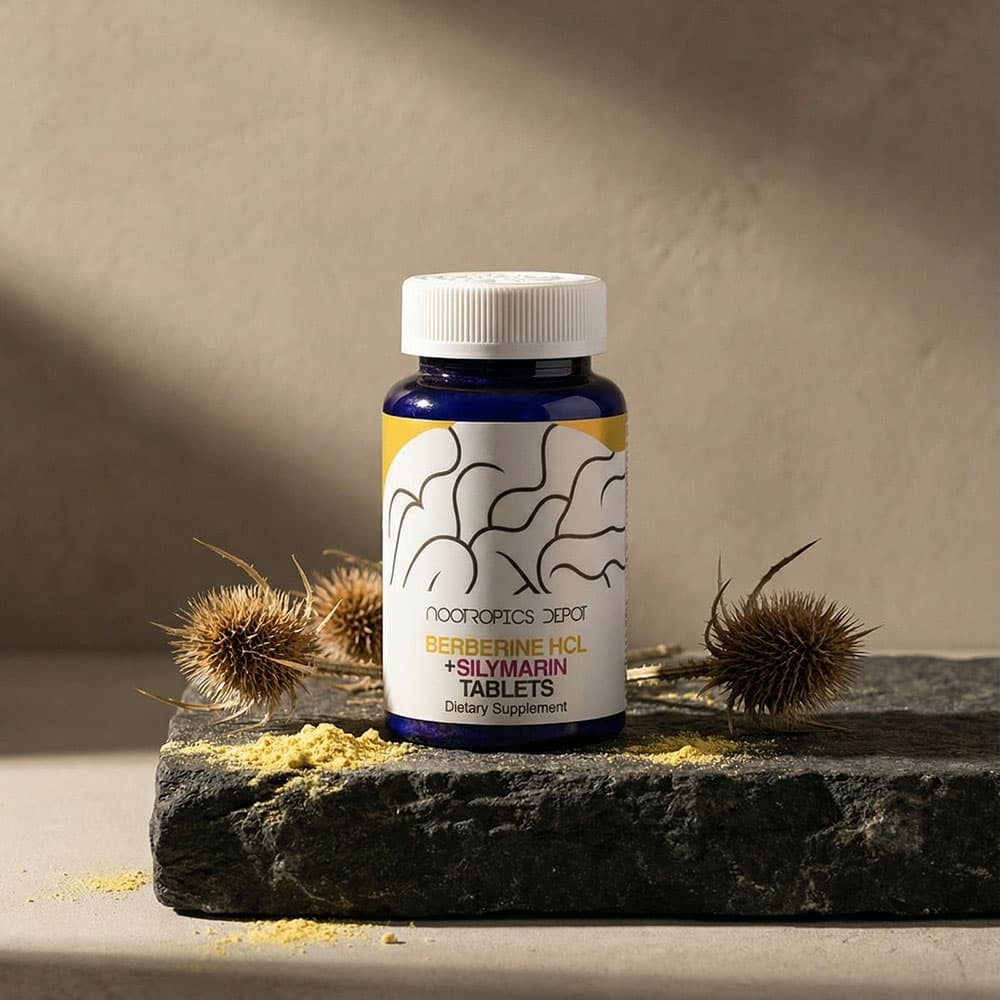 Berberine HCL 500mg + Silymarin 100mg - 60 Capsules