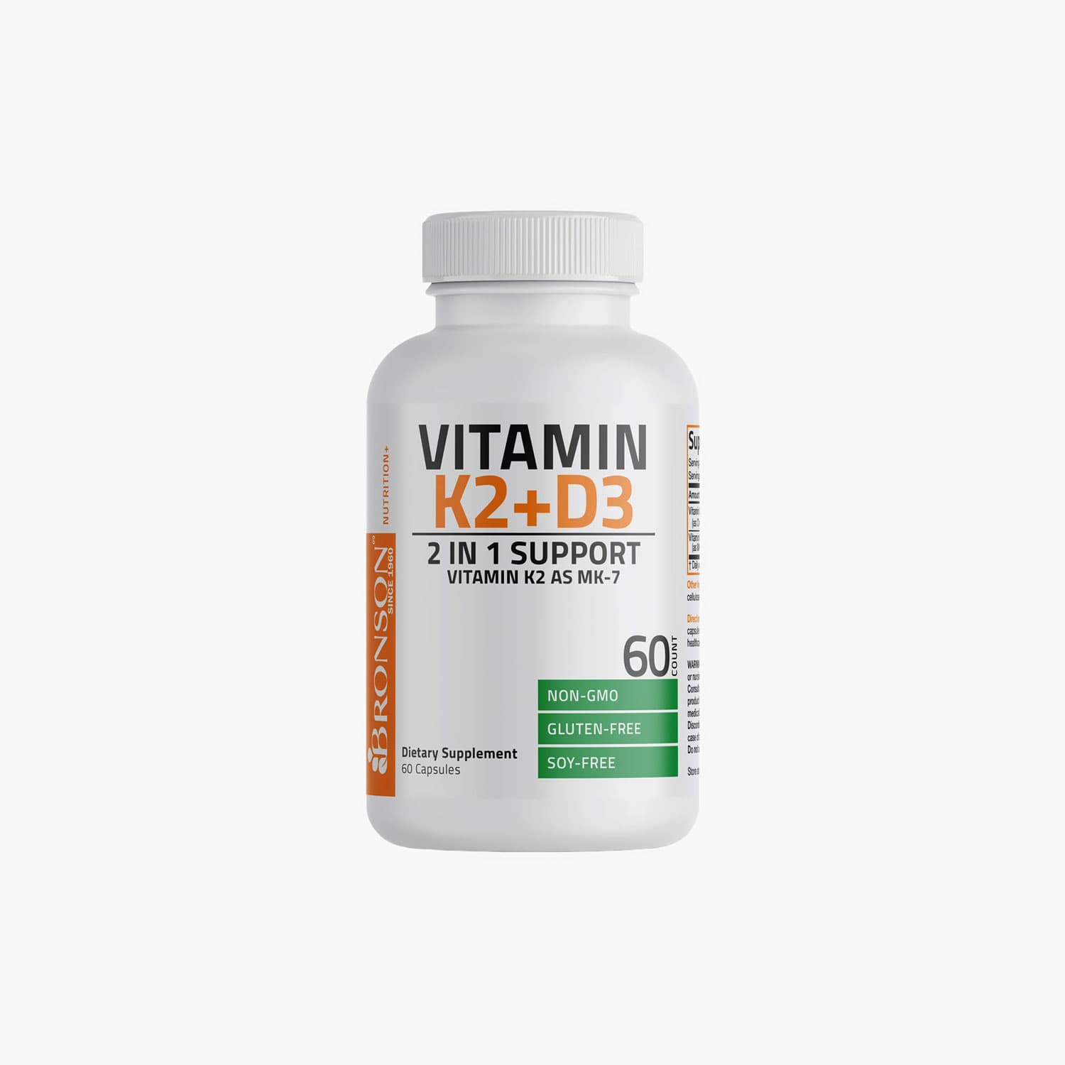 Bronson - Vitamin K2 (MK7) with D3 - 60 Capsules
