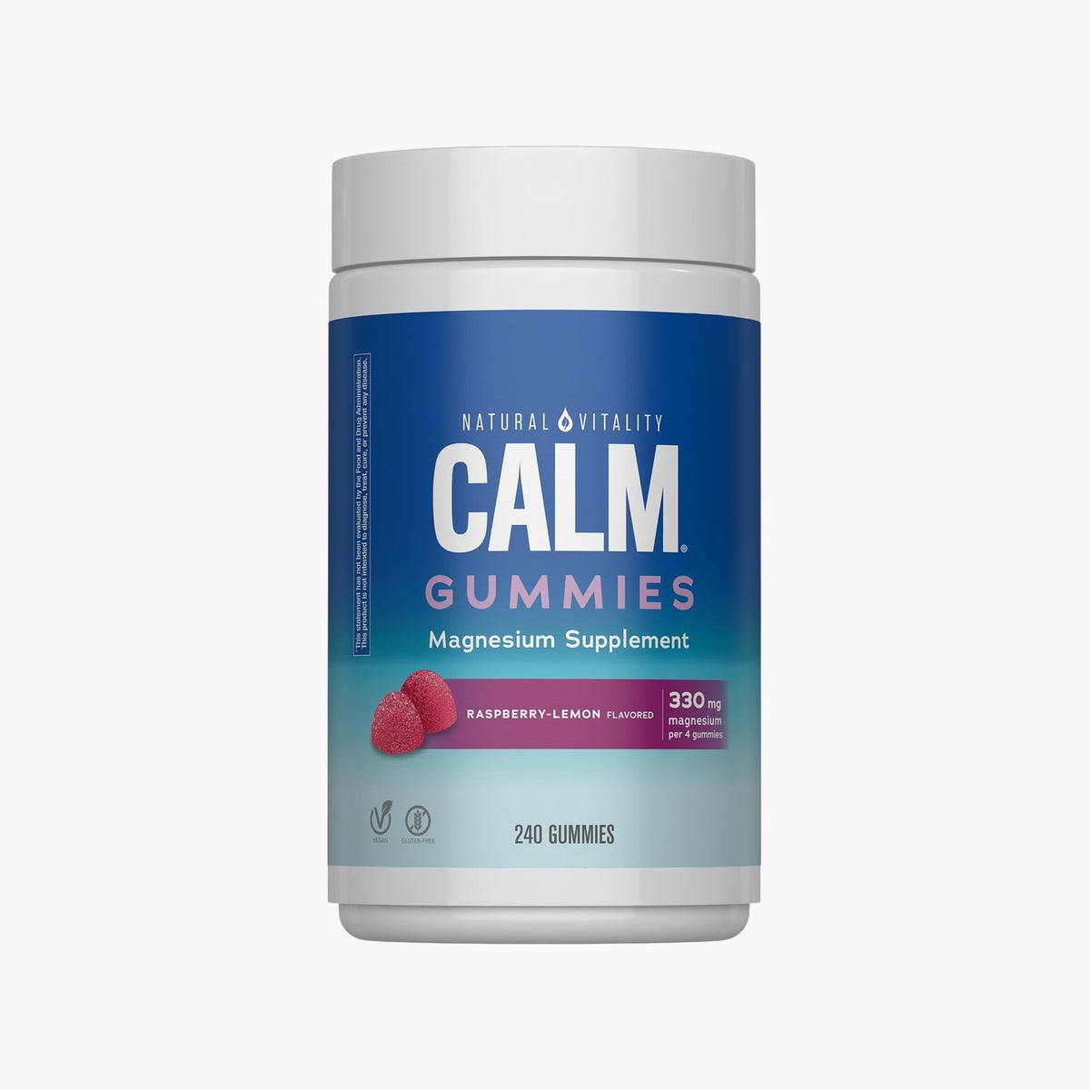 Natural Vitality - Calm Magnesium Citrate Gummies - Raspberry Lemon - 240 Count
