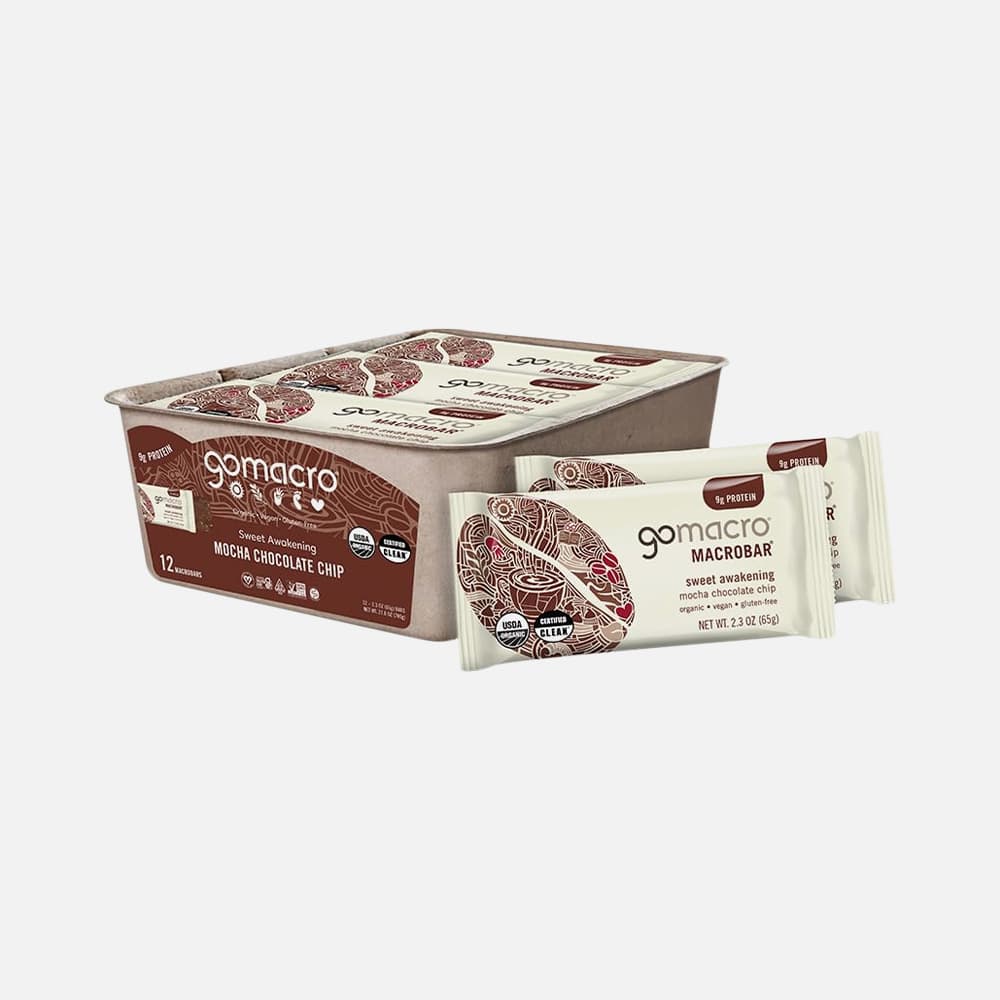 GoMacro MacroBar Mocha Chocolate Chip - 12 Bars