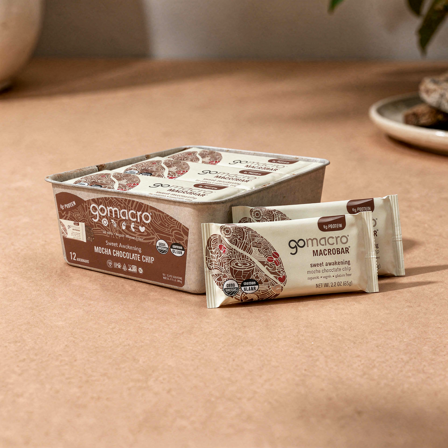 GoMacro MacroBar Mocha Chocolate Chip - 12 Bars