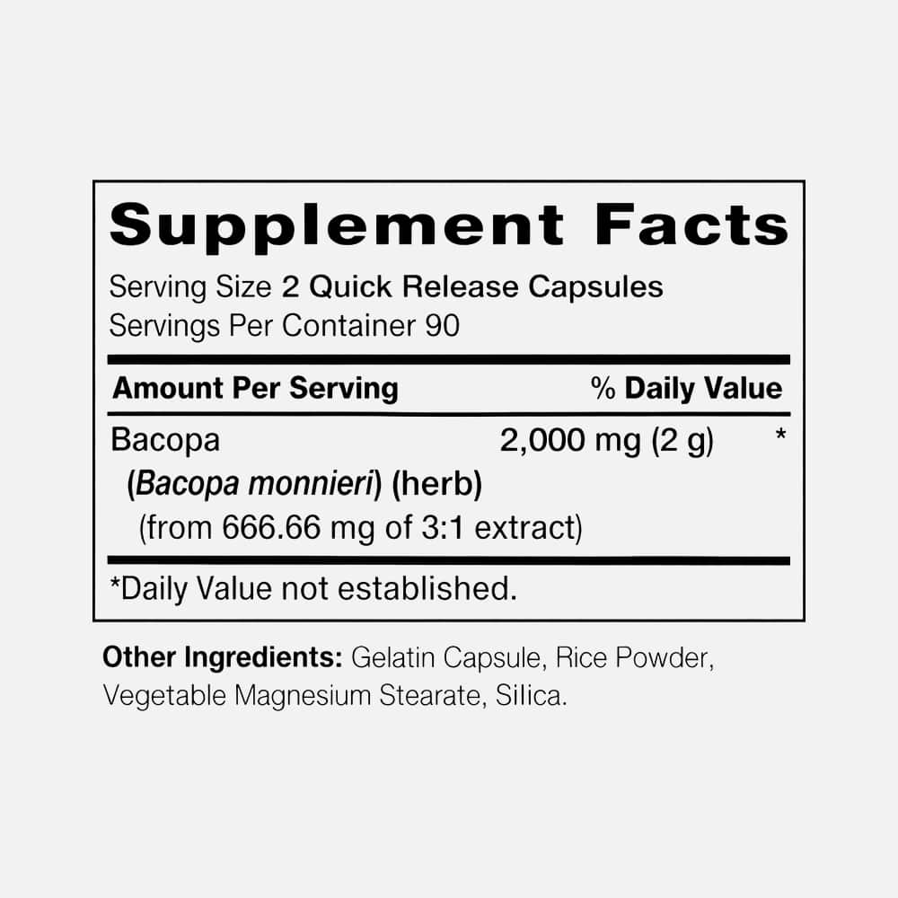 Bacopa Monnieri 2000mg - 180 Capsules